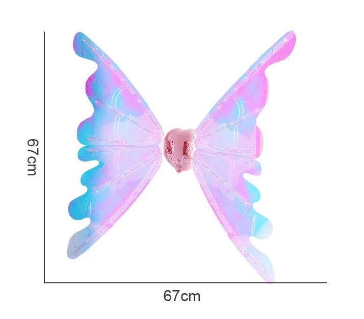 Magic Electric Led Fairy Butterfly Wings Flying Automatically Swing Wings Back Decoration Gift For Children And Adult