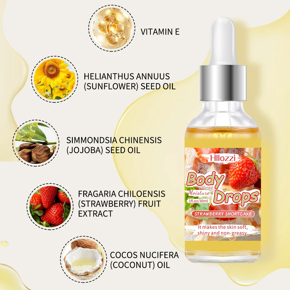 30ml/1fl.oz body drops Factory Essential Oil Fragrance For Diffuser Aromatherapy oil DRUNKEN PEACH STRAWBERRY SHORTCAKE
