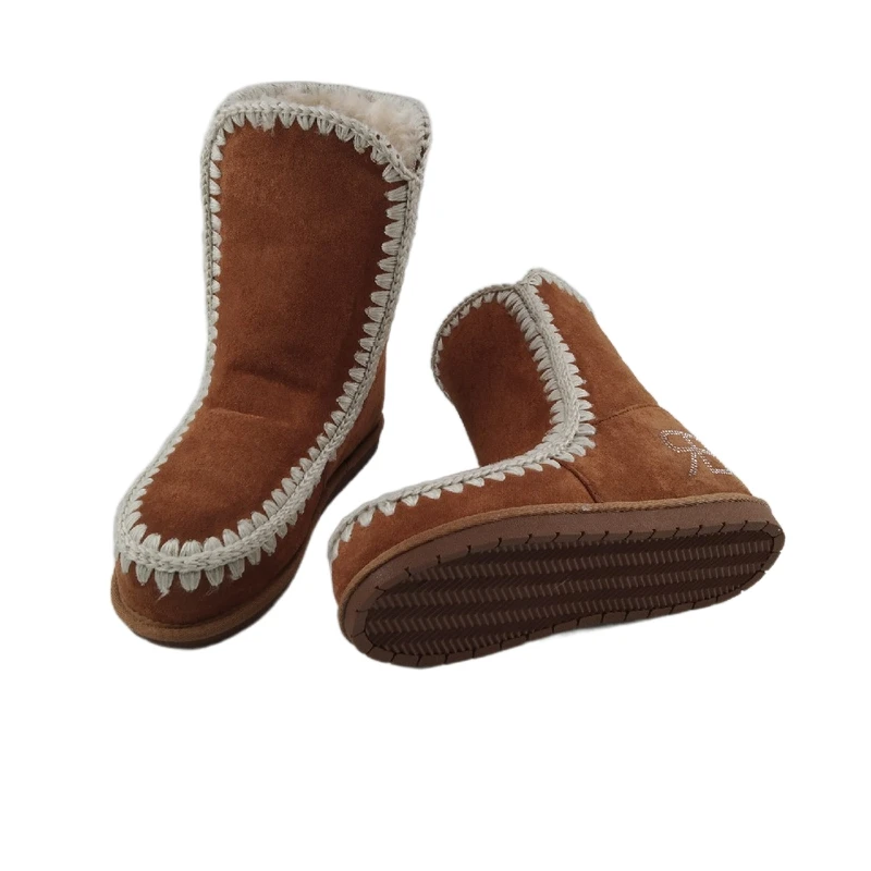 2021 New Fashion Women White Fur Boots Outside Ankle & Bootie Winter Fur Snow Boots