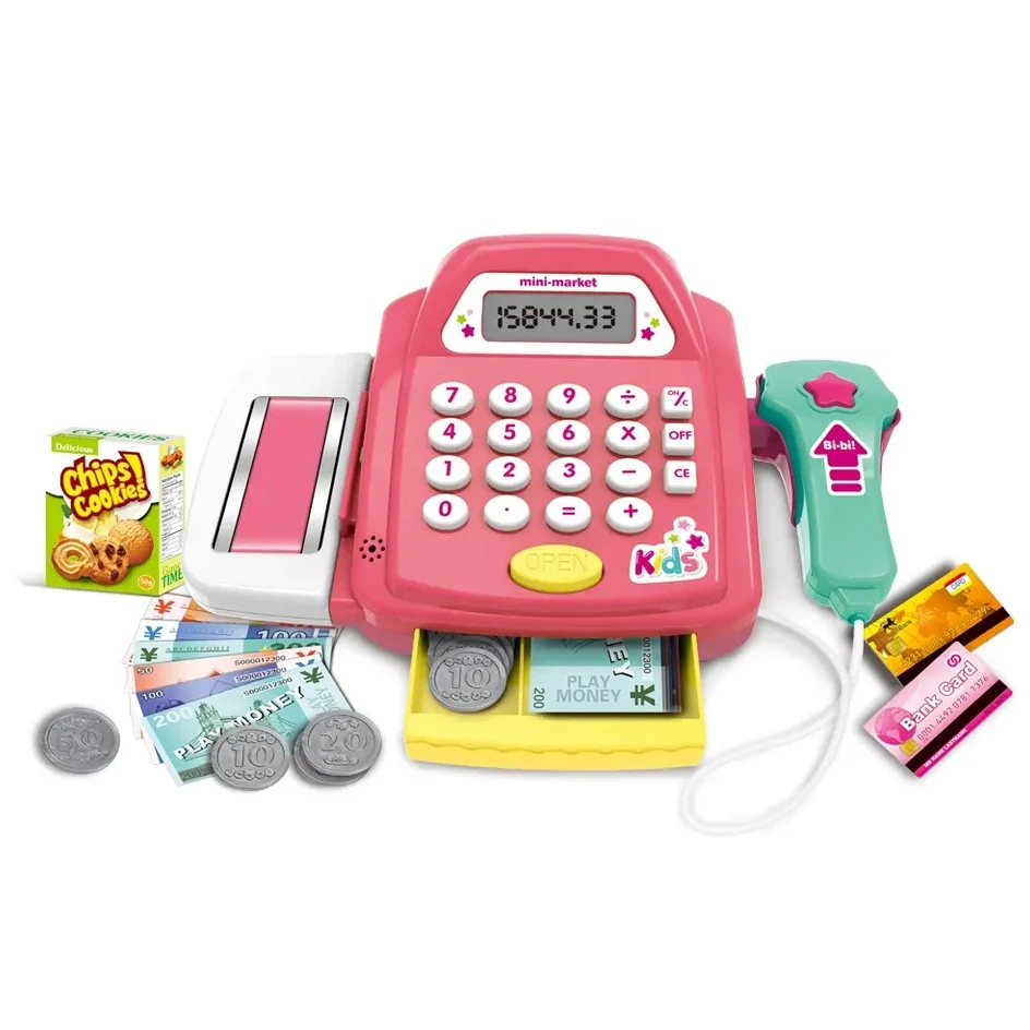 Pretend Play Girl Smart Supermarket Toy Cash Register Machine Toys Kids Cash Counter Toy