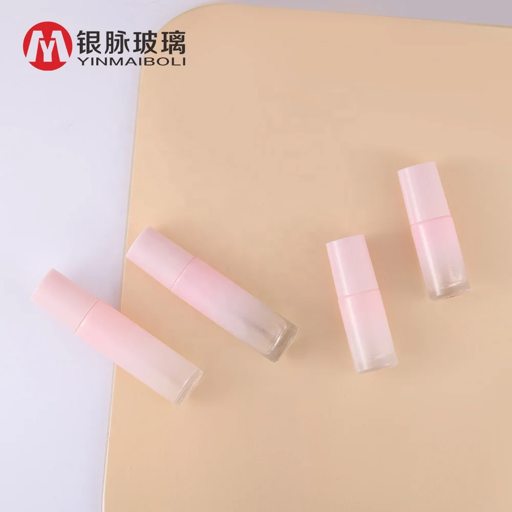 5ml 10ml Gradient Pink Glass Gemstone Rollerball Perfume Roll on Essential Oil Roller Bottle