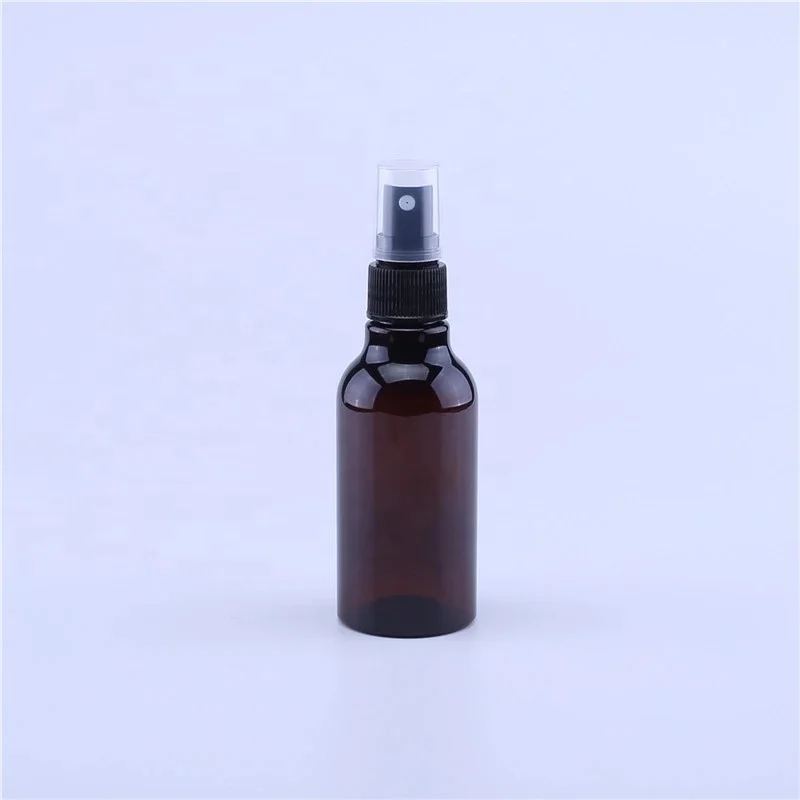 Empty Amber/ Brown Plastic 100ml Spray Bottles Korean 100 Ml Pet Spray Bottle With Fine Mist Sprayer  for cosmetic packaging