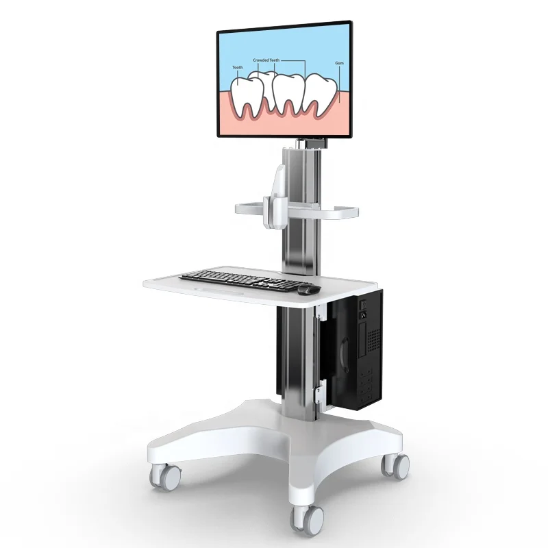 OC-1T Hospital Medical Trolley with Monitor Mount and Drawer Mobile Dental Nursing Carts Trolleys Abs Plastic Custom