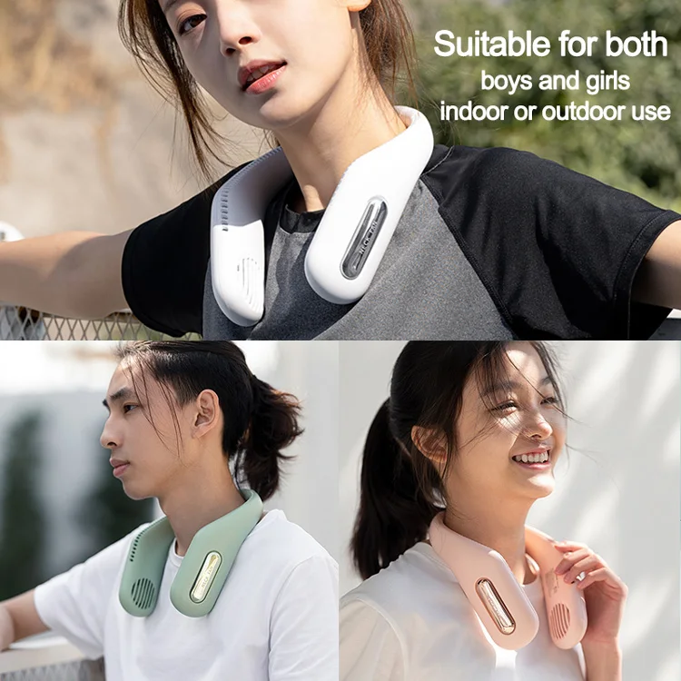  New Arrival 2021 Mini Leafless Lazy Hanging Neck Fan USB Rechargeable Outdoor Sports Portable Wearable