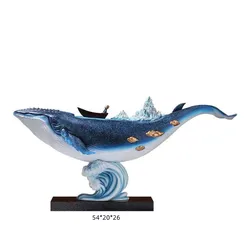 custom matches Handmade Animal Figurine Whale Home Decor Art Whale Sculptures Resin Gifts & Crafts Whale Decoration