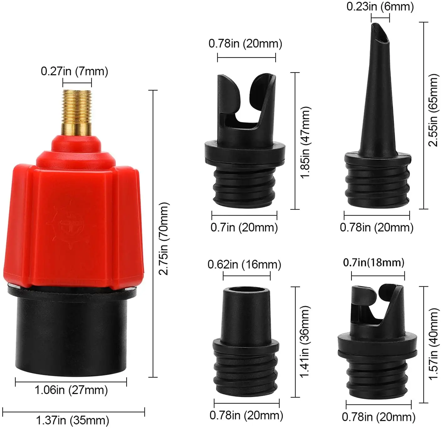 Inflatable Converter Adapter Paddle Board Valve Air Nozzle Adapter Air Valve Adapter for Inflatable SUP Kayak Raft Boat