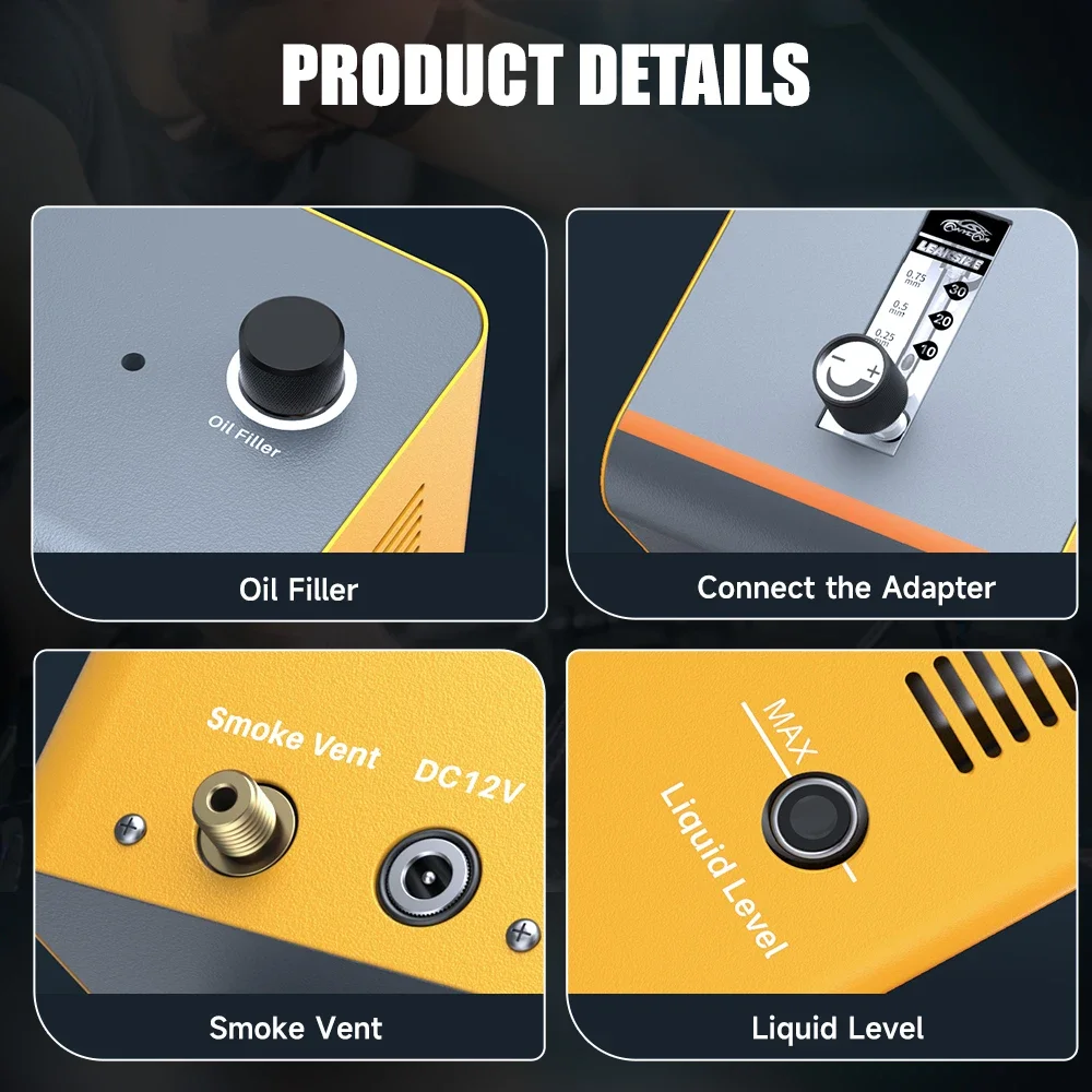 FOXWELL SD201 Automotive Smoke Machine Leak Detector Built-in Air Pump EVAP Leakage Gas Leakage Locator Oil Pipe Generator