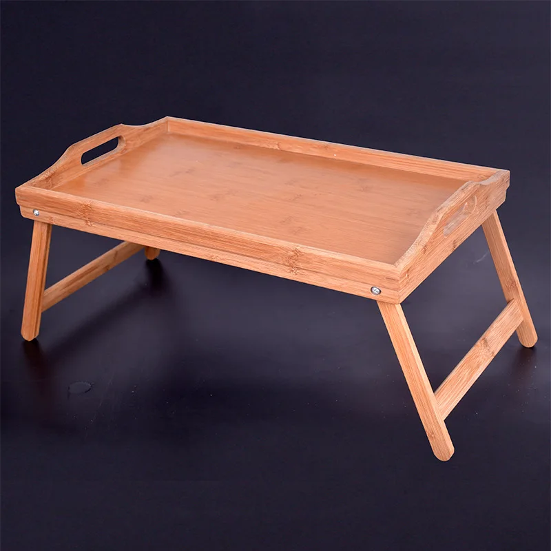 2020 New Arrival Custom Folding Bamboo Wood Snack Food Serving Bed Tray Table
