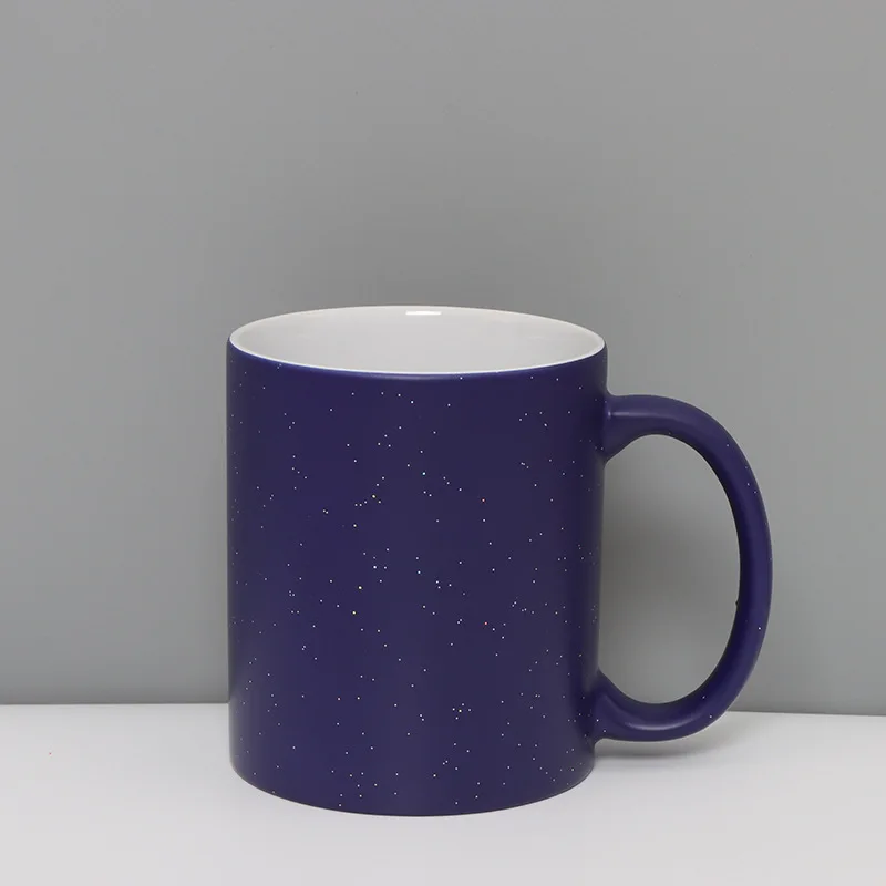 Wholesale Sublimation Starry sky party supplies coffee Blue Black mugs with gift box heat sensitive ceramic mug