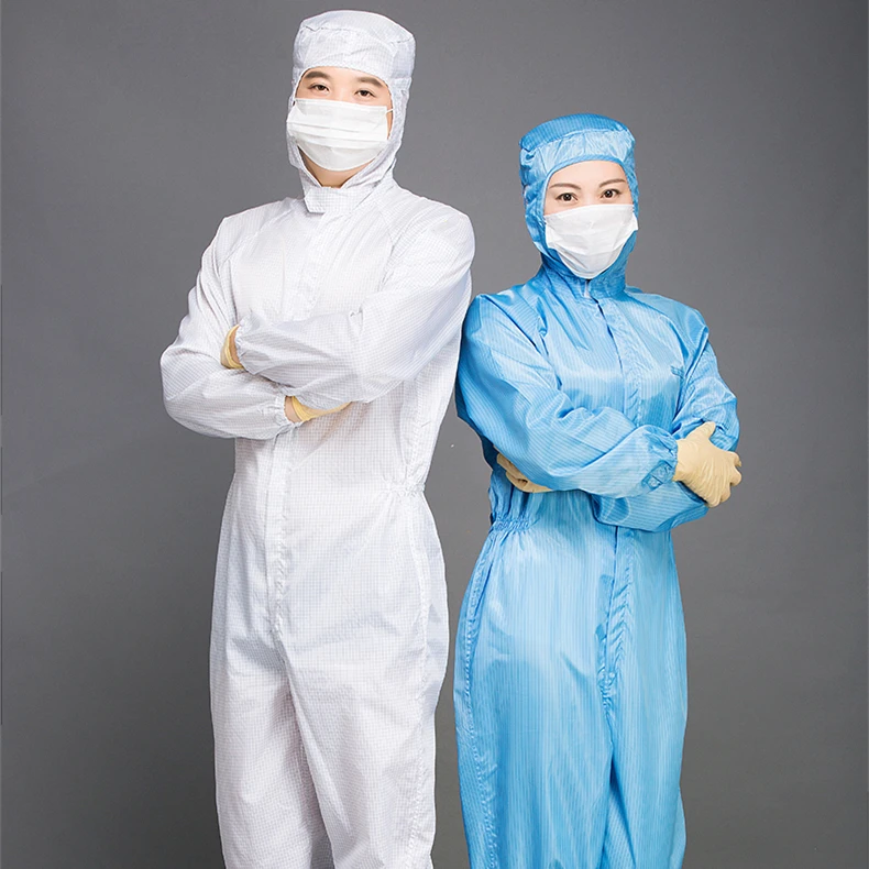 Nekron Custom Wholesale 2.5mm grid esd Polyester Antistatic Taffeta fabric For Work Clothes