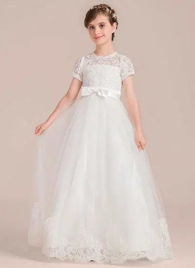 New Design High Quality Girl 7th Birthday Party Dresses White Flower Girl Dress For Wedding