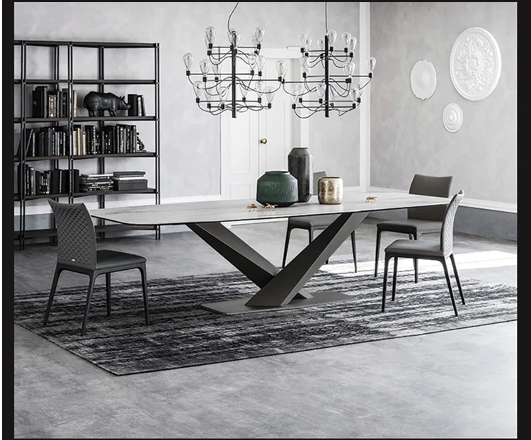 
Hot Sale Modern Square Convertible Round Dining Table and 6 Chair Set 