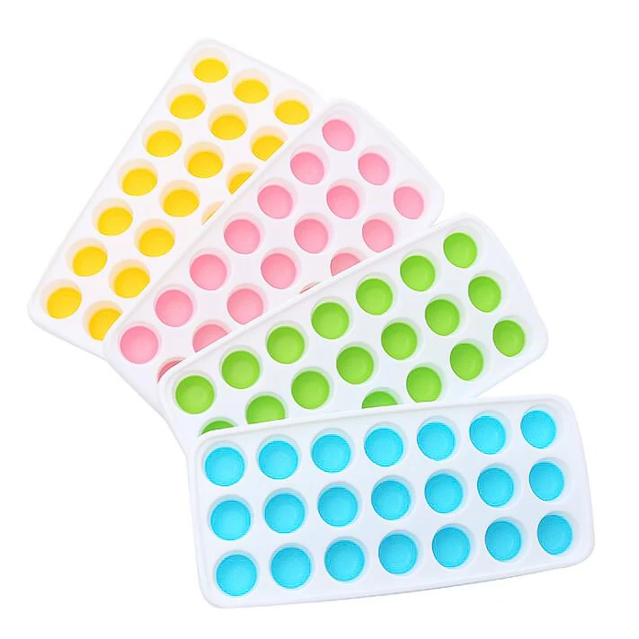 Креативная круглая форма, легко снимаемая форма, не содержит Бисфенол А, 21 сетка, Силиконовый поднос для льда с крышкой