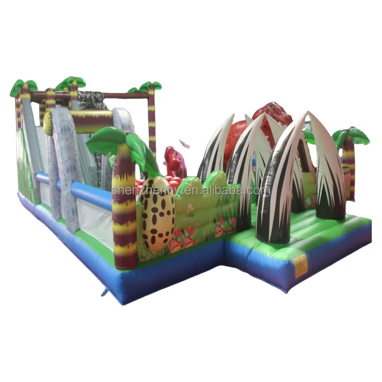 Dinosaur world inflatable bouncer playground Jurassic dinosaur park inflatable fun city