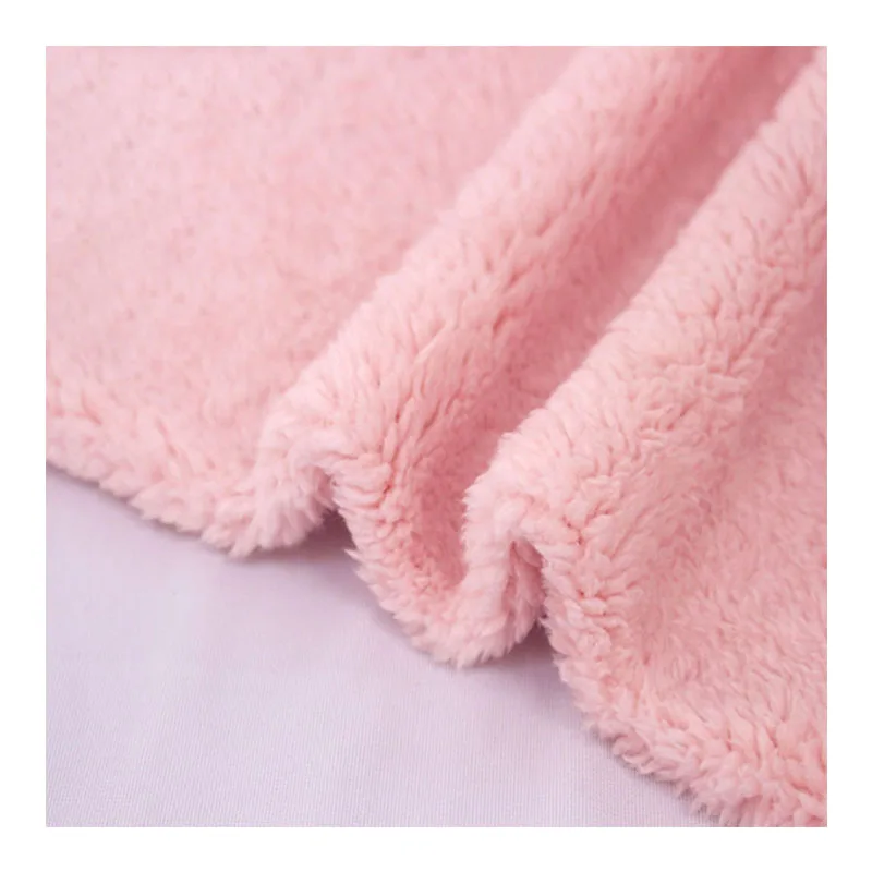 100% Polyester Fleece Fabric One Side Brushed Polar Fleece Sherpa Fabric Super Soft  For Garment