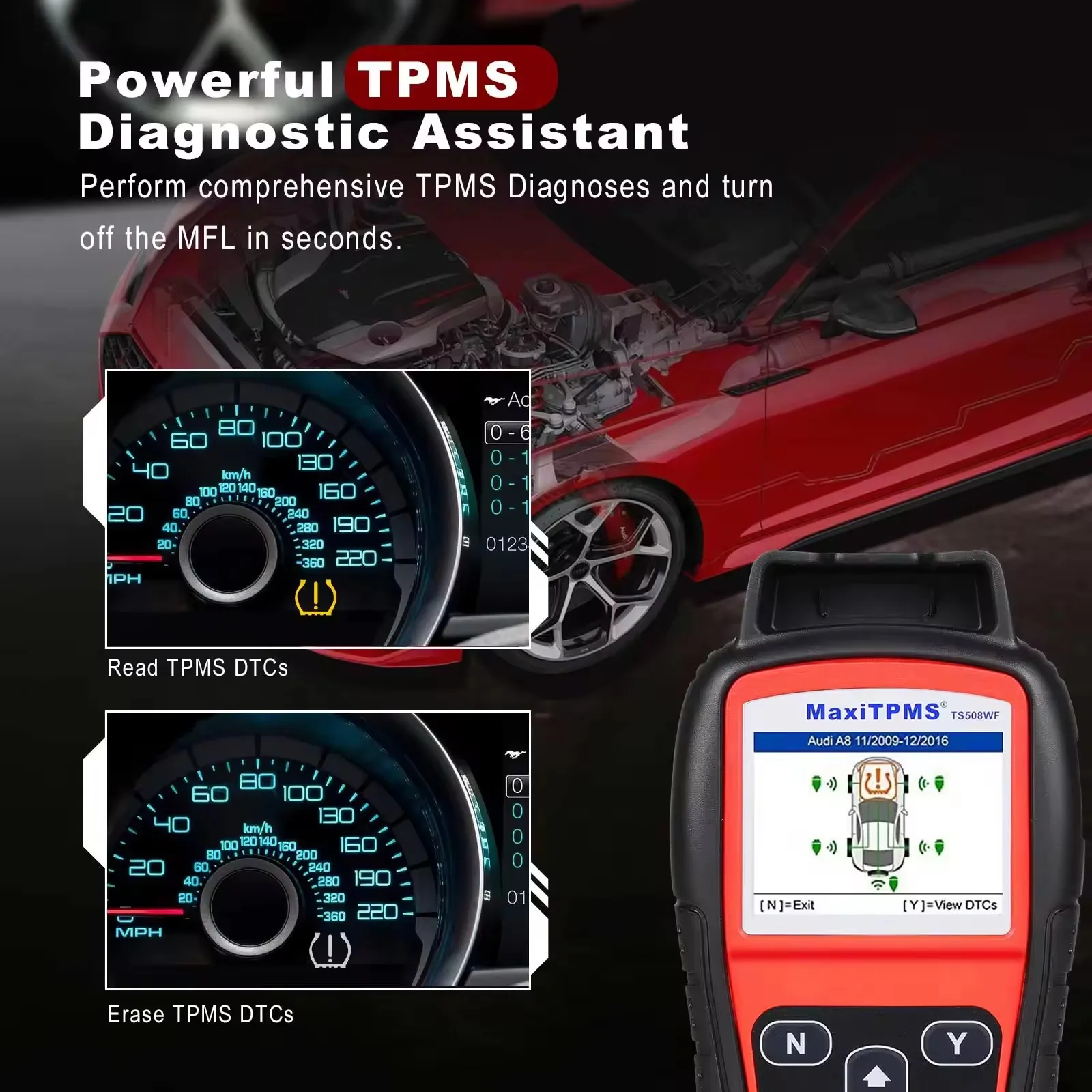 Autel TPMS TS508WF TPMS valve Programming tools Autel scanners Car Tire Pressure Monitoring Truck Tires Tyres TPMS Autel TS508