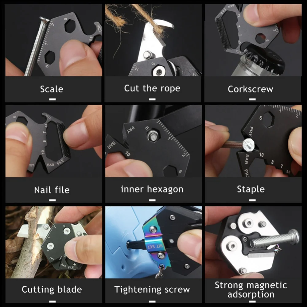 hot sales Multi-tool Coin Knife/Hunting Folding Knife Hexagon Keychain ButterflyKnife/Pocket Mini Gear Outdoor Survival Knives