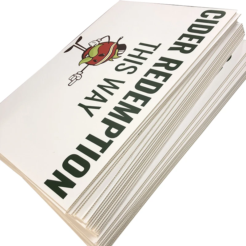 4 mm 5 mm Outdoor 18*24' with H Wire Stake Printing PP Plastic Corrugated Hollow Yard Signs