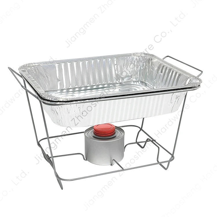 1/2 Half Size Disposable Wire Chafing Rack with Aluminum Pan and Spoon