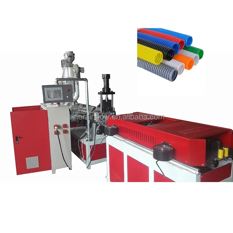 Rainbow Automatic PP PE PVC12-63mm Single Wall Corrugated Hose Pipe Production Line Plastic Corrugated Pipe Machine