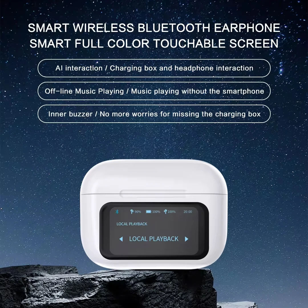 Newest hot A8 Pro Wireless Earphones with Touch Screen BT 5.3 IPX-5 30ms delay time ANC Noise Reduction Gaming TWS headphone