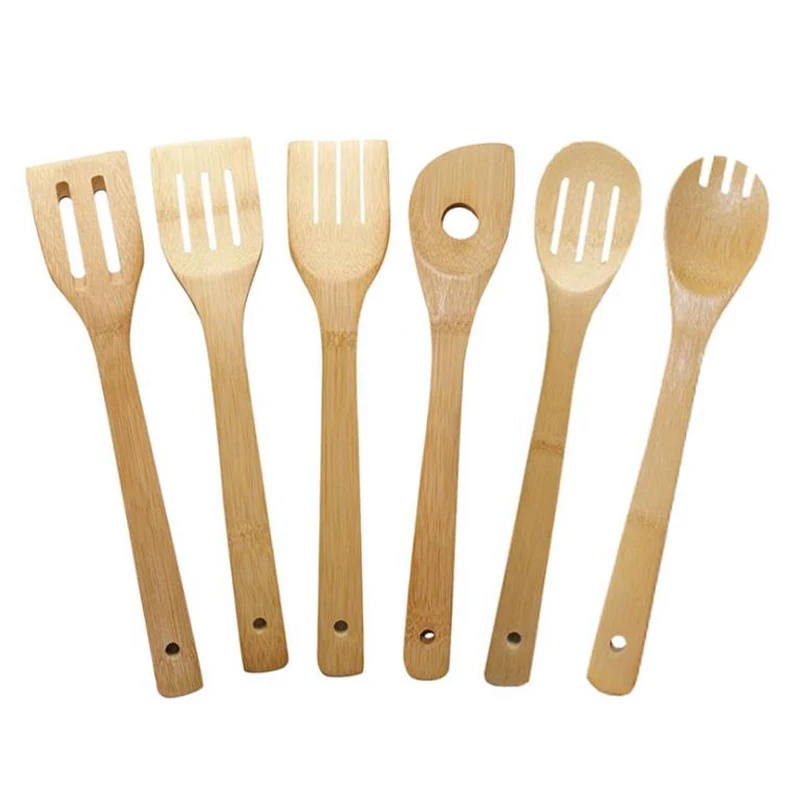 Natural Travel Wood Spatula Spoon Nonstick Kitchen Utensil Set