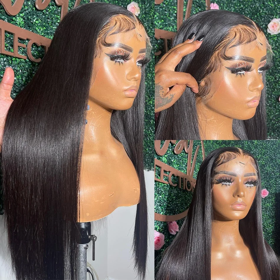 Foxen 10a 12a Bone Straight Human Hair Wig 13x4 13x6 HD Lace Frontal Wig Raw Indian Hair Swiss Lace Front Wigs For Black Women