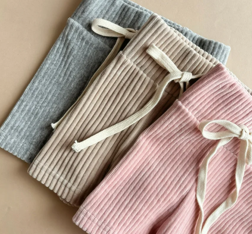 New Fashion Baby Kids Solid Corduroy Cotton Shorts Soft Elastic Corduroy Boys Girls Neutral Bike Shorts Pants
