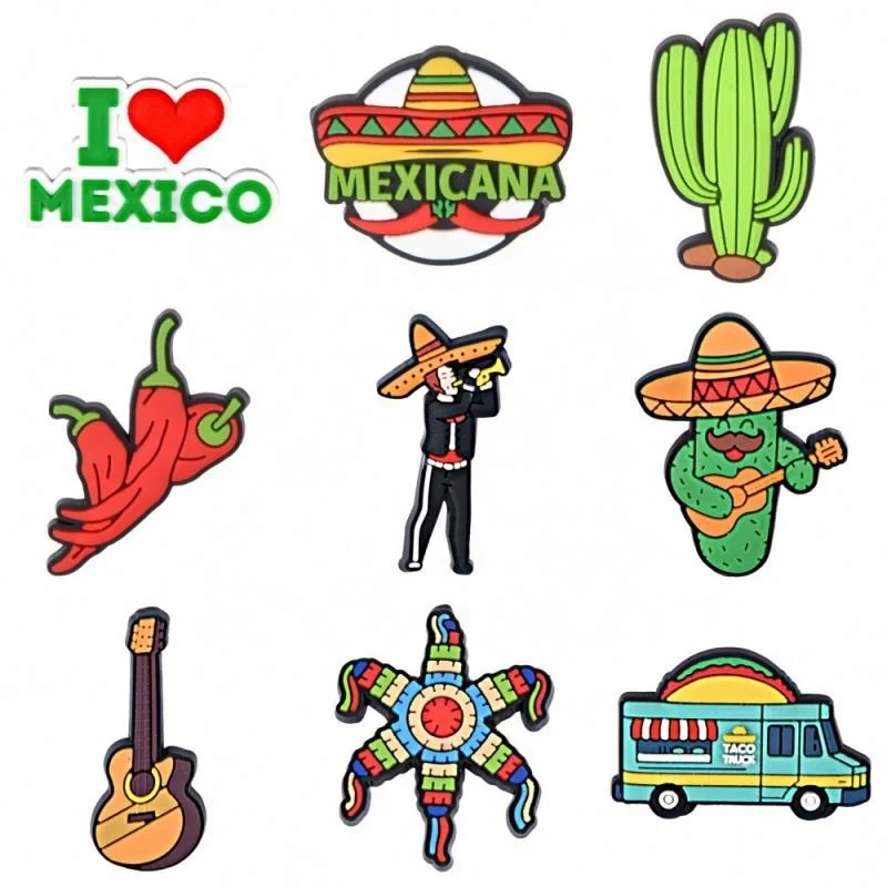 Custom clog Shoe Charm Wholesale Mexican clog charms new design shoe pin shoelace clip mexican charms for unisex clog shoes