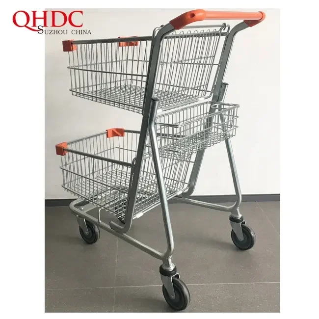 L790*W590*H1020(Mm) Metal Steel 80L Supermarket Shopping Trolleys Carts