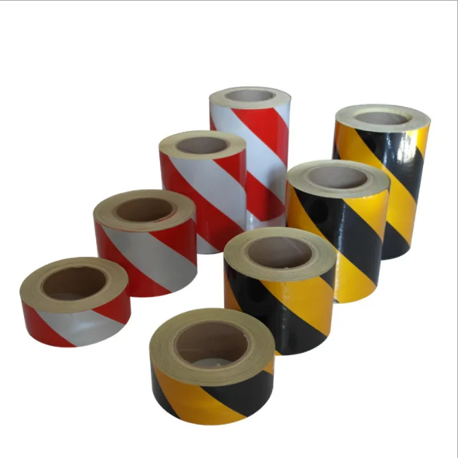5cm Yellow and Black Strip Warning Line Traffic Reflective Tape Roadway Safety Tape
