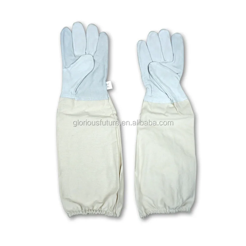 2022 Wholesale Breathable canvas sheepskin beekeeping gloves