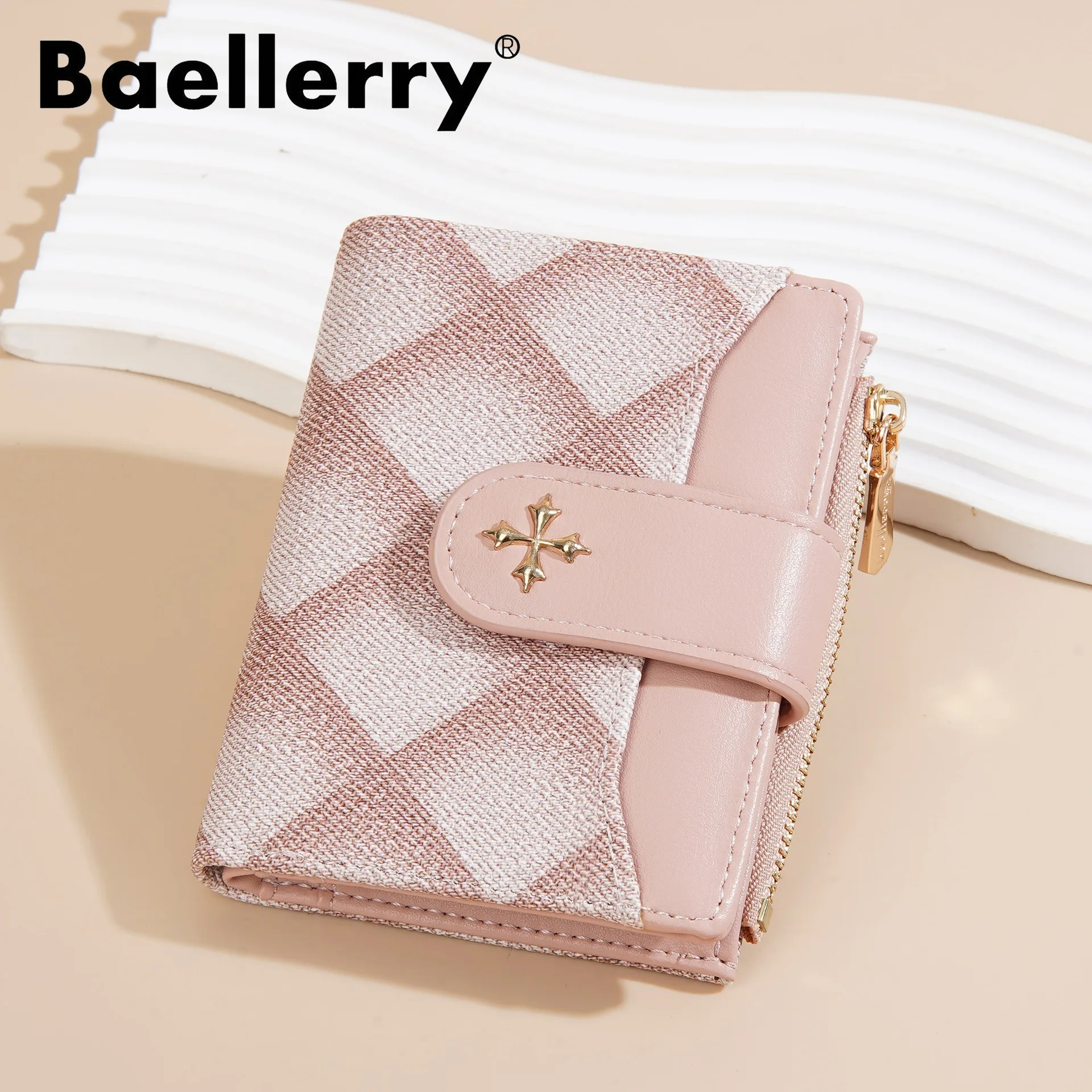 Fashion Wallets Purse Short Women Baellerry cross wallet Quilted Multi Card Zipper Coin Wallet 9124