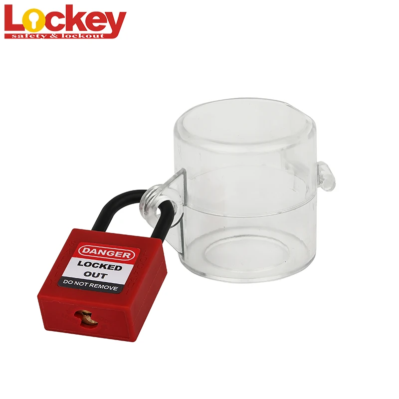 Transparent PC 22.7mm 29.8mm Power Electrical Push Button Switch Safety Lockout