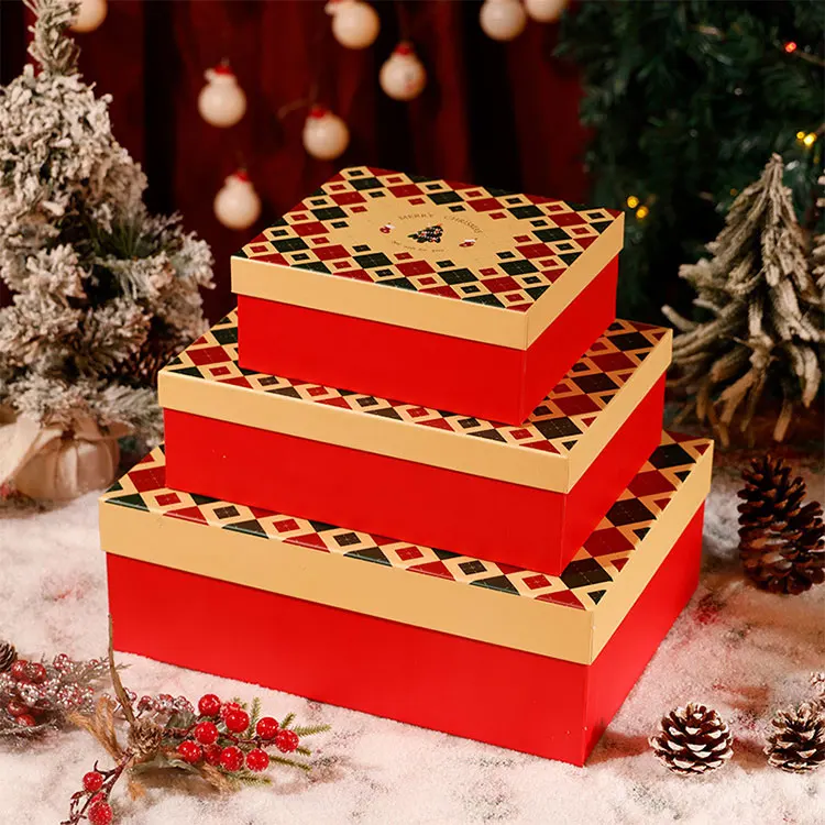 Wholesale High Quality Box Christmas Gift Box Custom Pattern Packaging Cardboard Food Sweet Christmas Gift Box