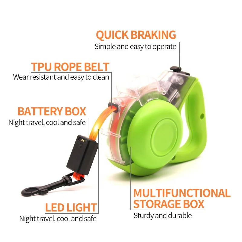 Custom Wholesale Strong Heavy Duty TPU Waterproof Pet Dog Leash Lead