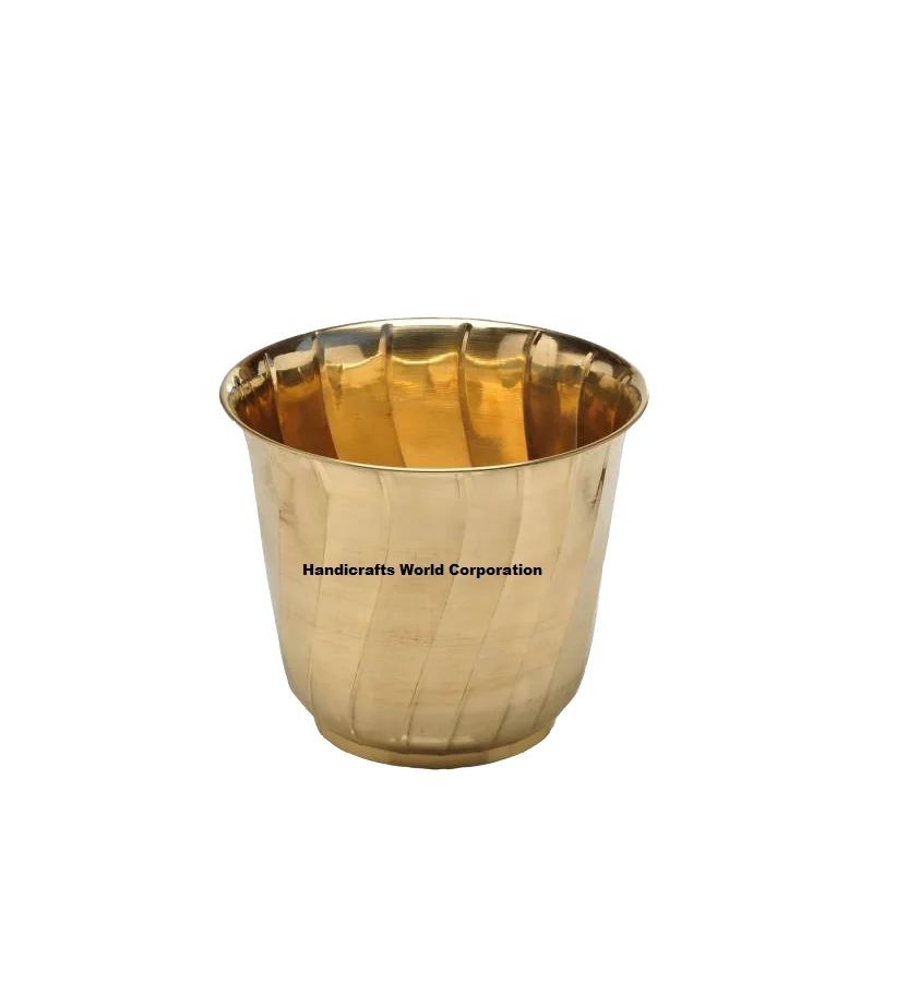 Classic Solid Brass Planter for Home Garden Hotel Office Indoor / Outdoor Decoration by Handicrafts World Corporation India