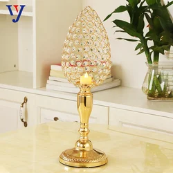 Quality and quantity assured  tall gold wedding centerpieces crystal candle holders