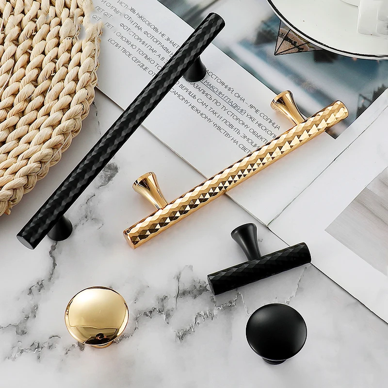 American Wardrobe Pull Hand Pure Copper Light Luxury Nordic Brass Drawer Bright Gold Single Hole All Copper Cabinet Door Handle