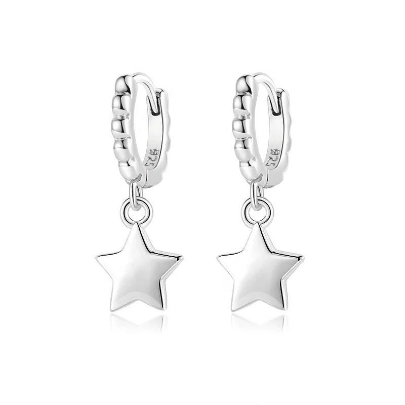 fashion 925 sterling silver hoop mini mother heart charm huggie earring