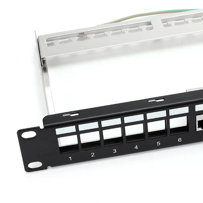UTP FTP 24 Port RJ45 Keystone Patch Panel Cat5e Cat6 Patch Panel With Bar