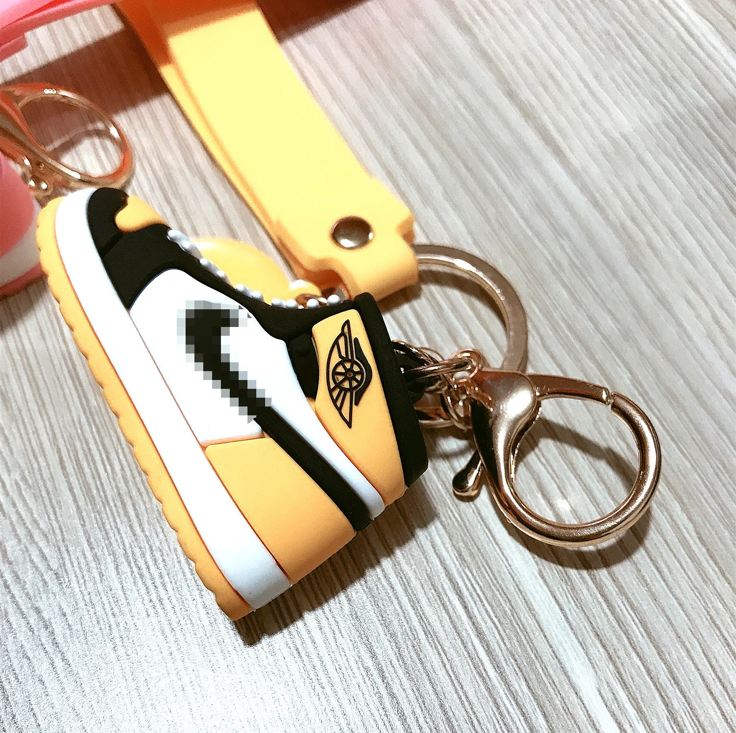 Promotional Gift fashion 3D Mini Sneakers key chain Wholesale Soft Rubber PVC Basketball 3d sneaker keychains