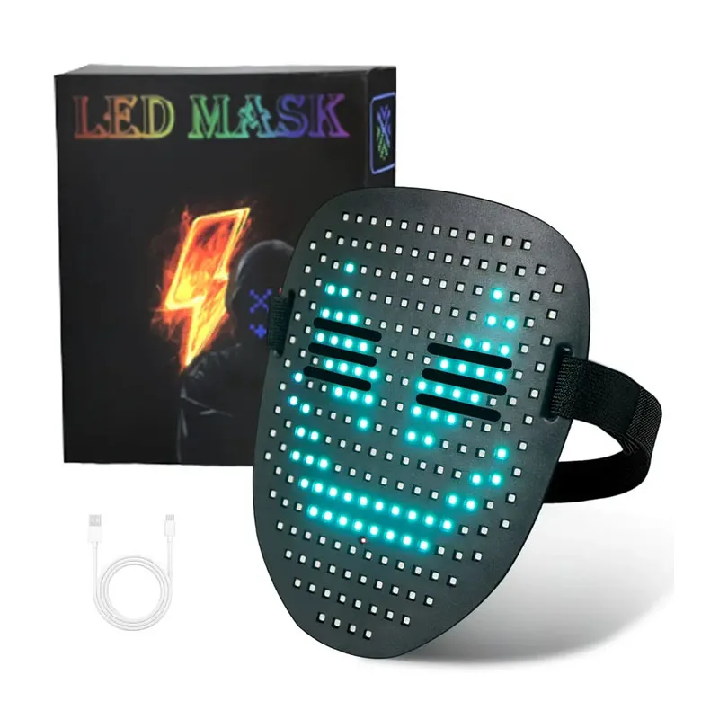 Hot Sale Cosplay LED Light up Glow Halloween Carnival Half Face Party Purge Scary Rave Mask for Adults Kids Images