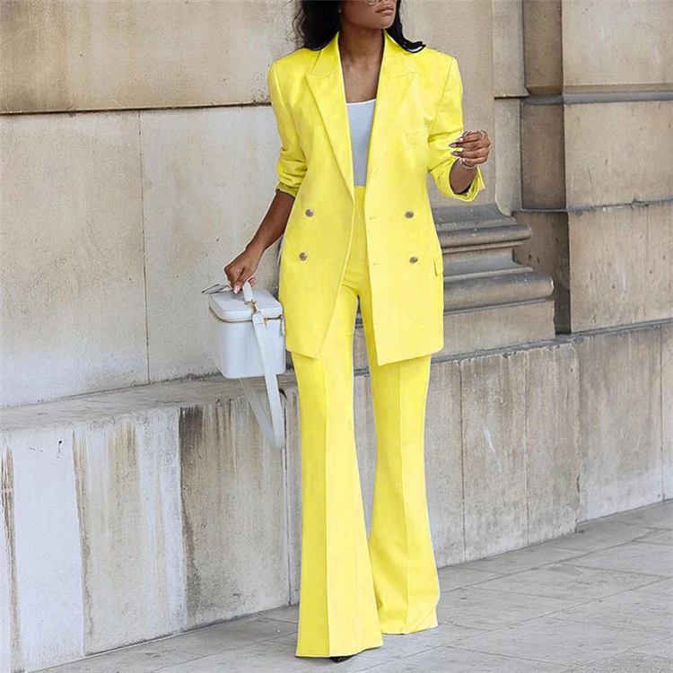 Wholesale 2022 Spring Solid Color Loose Two Piece Long Set Women Two Piece Casual Set Women