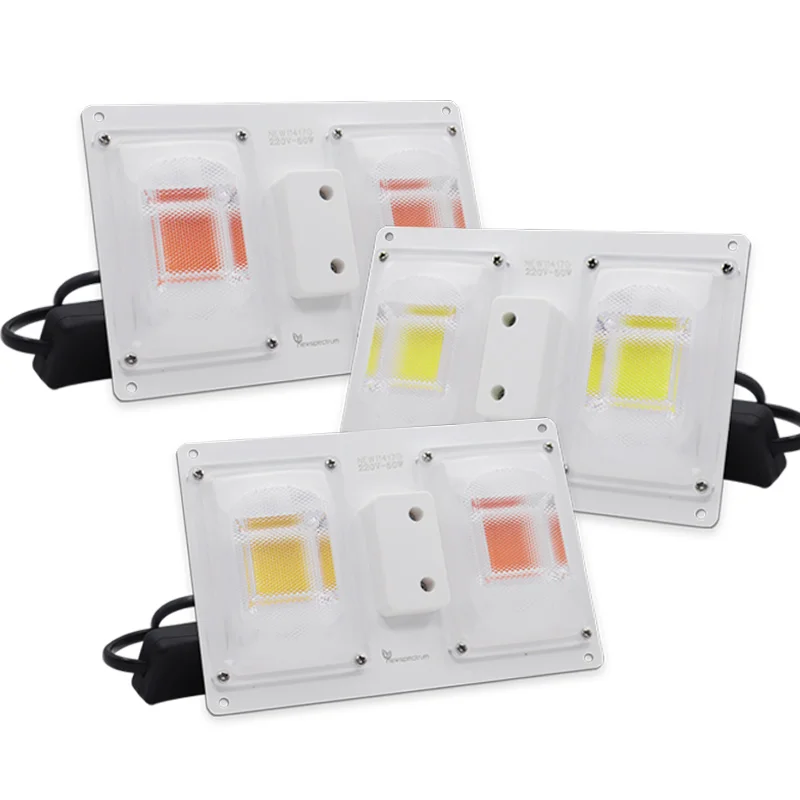 Full Spectrum LED COB Grow Lights AC 120V 220V 230V 50W Lens Board Switch Control for Horticultural Indoor Plants Growth Lamp