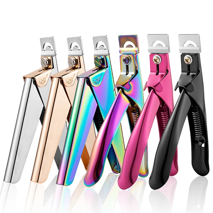 
High Quality Stainless Steel Manicure U Word Edge Cutter UV Gel False Nail Tips Trimmer Clipper 