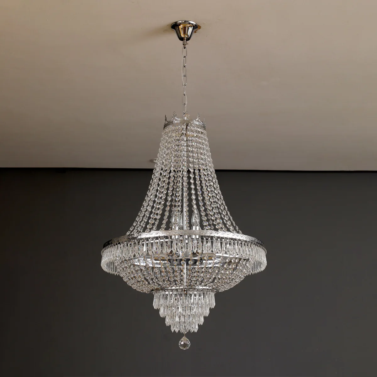 French Empire Crystal Chandelier Lighting Adjustable Hanging Light  for Dining Living Room Foyer
