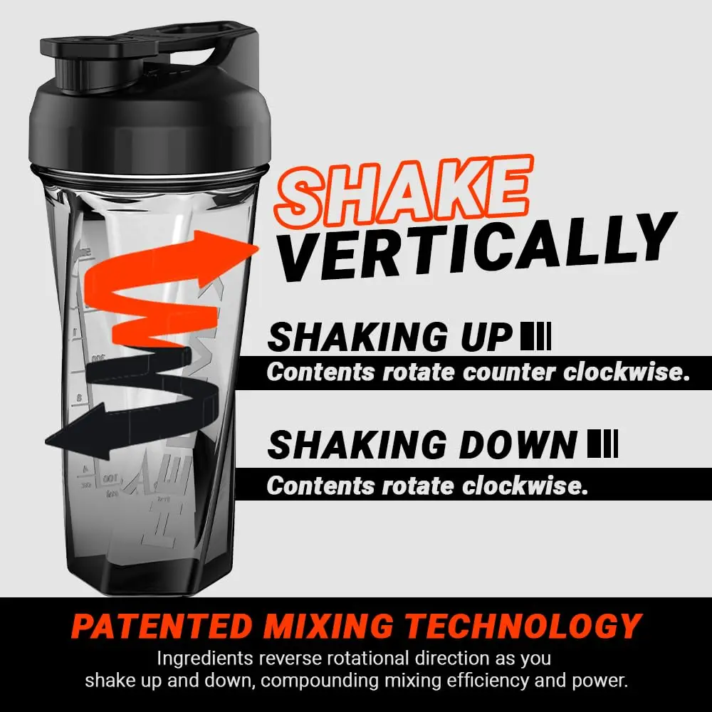 Vortex Blender Shaker Cup,28oz Capacity No More Blending Balls or Whisks Needed,Perfect Portable Pre Workout Protein Drink Mixer
