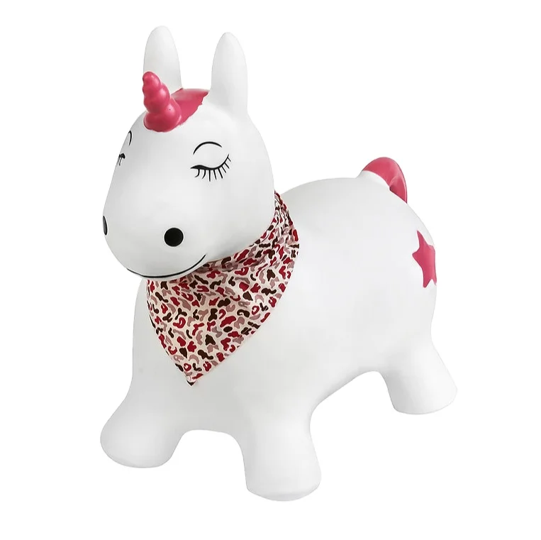 Luna Unicorn Bouncing Jumping Horse Hopper Toy with scarf