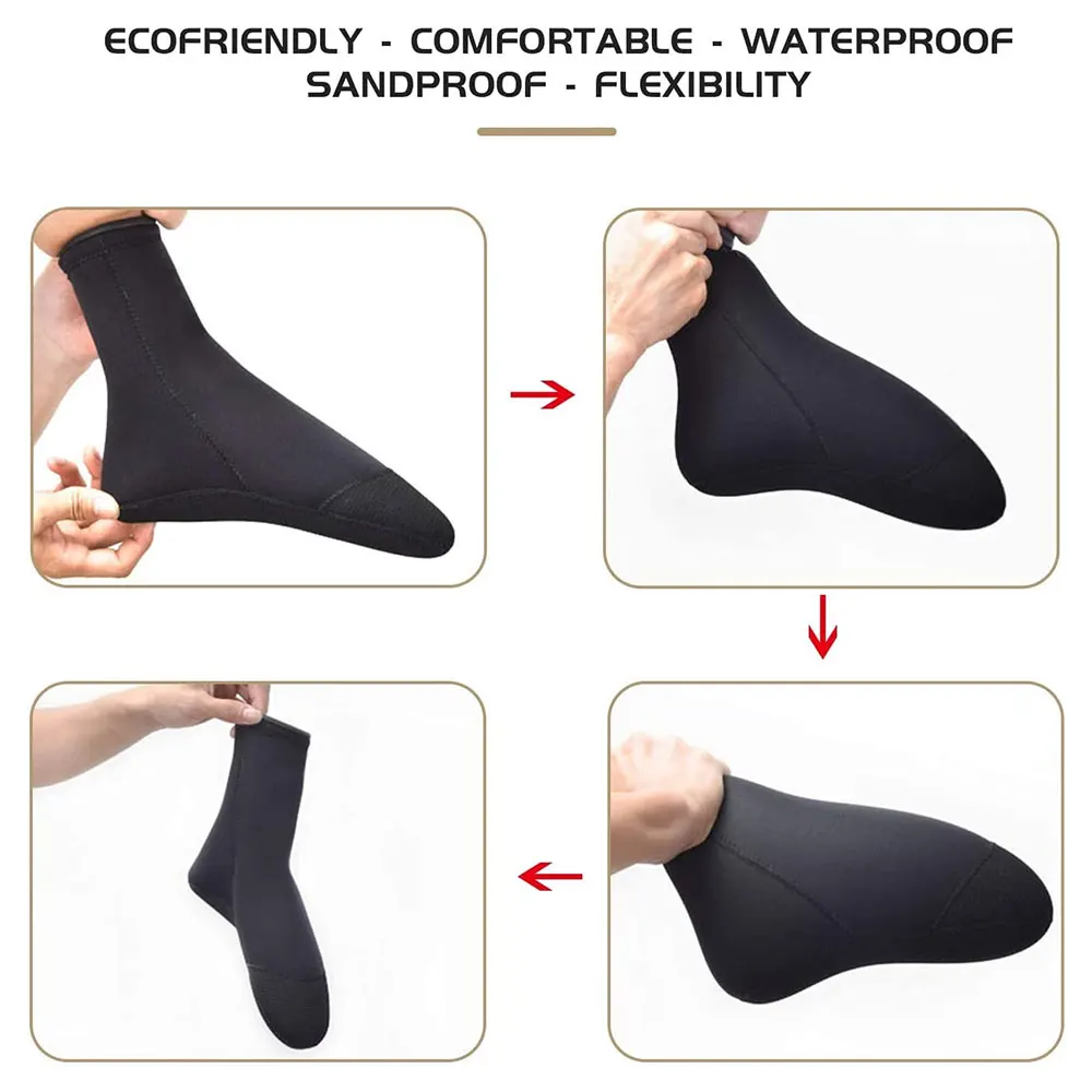 Diving Fins Socks Cold Water 3/5mm Neoprene GBS Sand Proof Beach Swim Socks for Water Sports